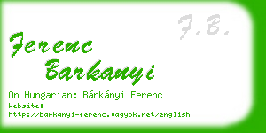 ferenc barkanyi business card